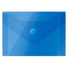 Конверт с кнопкой 150мкр А7 (74*105мм), 150мкм, прозрачная синяя Спейс 267537