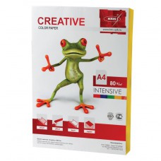 Бумага CREATIVE color (Креатив) А4, 80г/м, 100 л. интенсив желтая, БИpr-100ж, ш/к 45216 110505