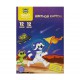 Картон цветной А4 12л.12цв.немел, Енот в космосе. Волшебный  (зол, сер), в папке, " КЦнм12-12в_31566