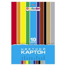 Картон цветной А4 10л 10цв 10Кц4_05809 Хатбер