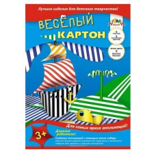 Картон цветной А4 6л 6цв. двустор."Полоски"/Сердечки/Горошек С0151 КТС