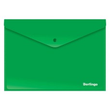 Папка конверт на кнопке А4 0,18мм непрозрачная, зеленая. AKk_04404 Berlingo