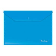 Папка конверт на кнопке А4 синяя 180мкр  Berlingo, AKk_04102 / ММ-31027 СТАММ