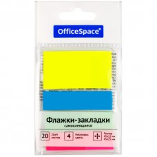 Блок клей. Закладки 45х12мм 3цв + 45*25 1цв, по 20л. неон  PM_54071 OfficeSpace