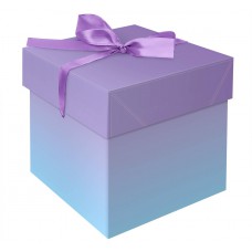 Коробка складная подарочная MESHU "Duotone. Blue-Lilac gradient", (15*15*15см), с лентой, MS_54174