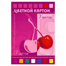 Картон цветной А4 7л 7цв двустор. Друзья мелов. папка 200г/м2 С0260-09 КТС