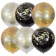 Воздушные шары, М12/30см, ПатиБум "Black&Gold&Silver. Милитари",