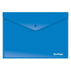 Папка конверт на кнопке А4 0,18мм непрозрачная, синяя. AKk_04402 Berlingo