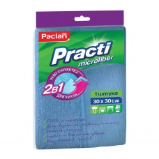 Салфетка PACLAN "PRACTI" Micro 2 в 1 микрофибра, 30*30 см 410128