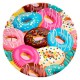Тарелки бумажные ламинированные ПатиБум "Пончики", 18см, 6шт., еврподвес