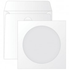 Конверт  для CD/DVD бумаж. бел. ЦЕНА за 1 конверт окном, декстрин 201070.100