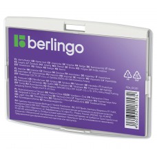 Бейдж гориз  Berlingo "ID 300", 85*55мм, светло-серый, без держателя PDk_01001