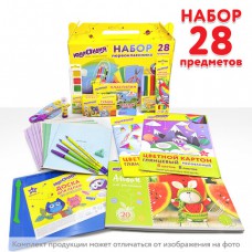 Набор первоклассника ЮНЛАНДИЯ, универсальный, в подарочном коробе, 28 пр 880119