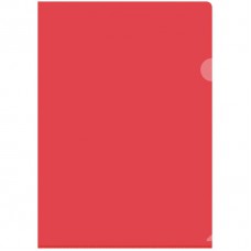 Папка-уголок прозр.  красная,ф.А4.,пластик 0.15мм., Fmu15-4_868 Спейс