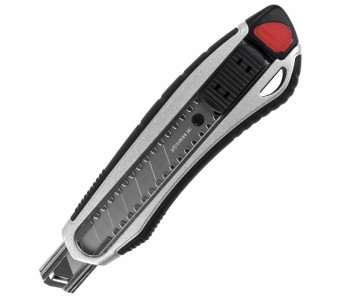 Нож канцелярский 18мм BRAUBERG "Heavy duty", автофиксатор, резиновые вставки, металл, 237158