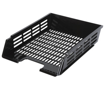 Лоток гориз. для бумаг 360х75х270 мм, черный, 237011  BRAUBERG Basic