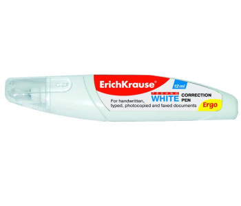 Коррект. ручка 12мл мет.након. TECHNO WHITE Ergo 22105 Erich Krause