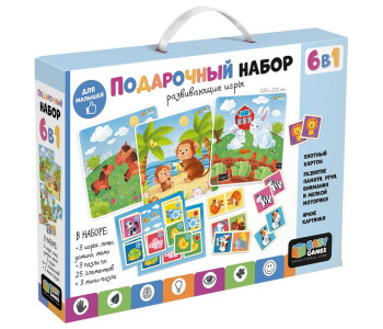 Набор подарочный 6в1 Origami "Baby Games", 3 пазла, лото, домино, мемо 6502