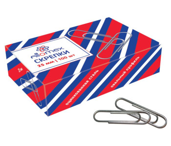 Скрепки канц. 25мм 100шт.оцинков. 4135300 deVente 10/250