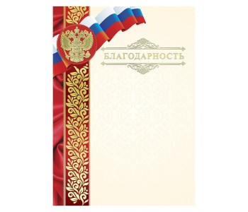 Благодарность А4, мелованный картон BBLKF_10572 Спейс