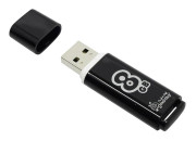 Флэш-диск Smart Buy "Glossy"   8GB, USB 2.0 Flash Drive, черный SB8GBGS-K