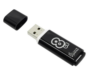 Флэш-диск Smart Buy "Glossy"   8GB, USB 2.0 Flash Drive, черный SB8GBGS-K