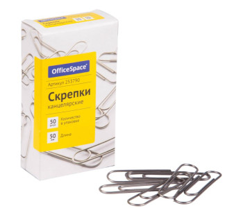 Скрепки канц 50 мм, 50 шт.253790 Спейс