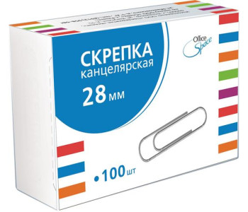 Скрепки канц 28 мм, 100 шт. С28_566/ 162153 Спейс Скрепки канц 28 мм, 100 шт. С28_566/ 162153 Спейс