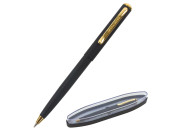 Ручка подарочная шариковая BRAUBERG Maestro, СИНЯЯ, корпус черный с золот., линия 0,5мм, 143470