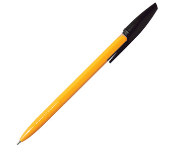 Ручка шариковая I-NOTE, пластиковый желтый корпус, 0,5мм, черная, (INDEX) IBP303/BK
