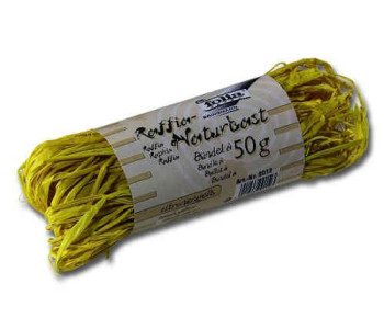 Рафия  натуральная, лимонный, моток 50г 9012 Folia