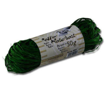 Рафия  натуральная, темно-зеленый, моток 50г 9058 Folia