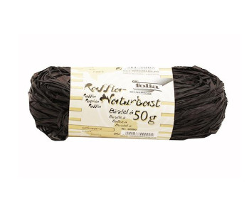 Рафия  натуральная, черный, моток 50г 9090 Folia