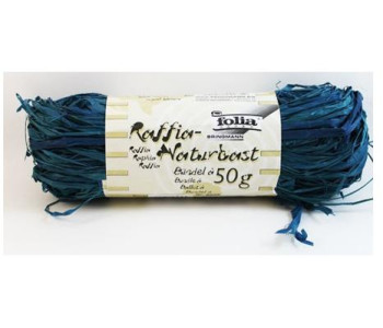 Рафия  натуральная, королевский голубой, моток 50г 9035 Folia