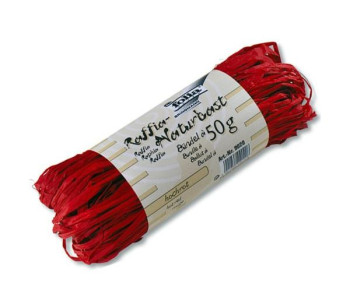 Рафия  натуральная, красный, моток 50г 9020 Folia