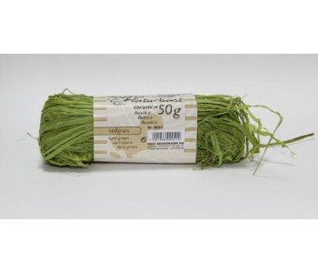 Рафия  натуральная, зеленый светлый, моток 50г 9051 Folia