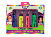 Краски для грима 4 цвета, светятся в темноте 800-41765 Фабрика фантазий