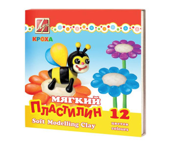 Пластилин 12цв. 250гр Кроха мягкий 23С1484-08 Луч