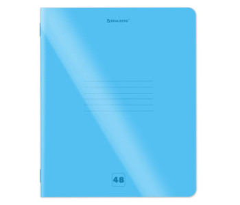 Тетрадь 48л А5 кл. BRAUBERG Smart Cover, СИНЯЯ  пластик обл 405039