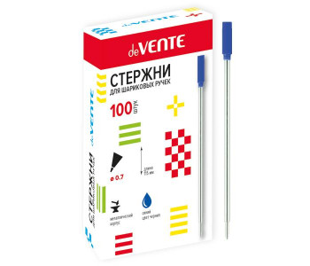 Стержень шар.deVente 115мм 0.7мм, поворот.механ., металл., синий 5074801