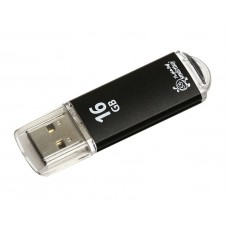 Флэш-диск Smart Buy "V-Cut"   16GB, USB2.0 Flash Drive, черный (металл.корпус) SB16GBVC-K