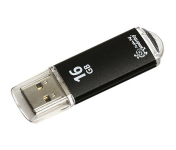Флэш-диск Smart Buy "V-Cut"   16GB, USB2.0 Flash Drive, черный (металл.корпус) SB16GBVC-K