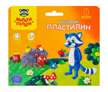 Пластилин 08цв. 120гр воск Мульти-Пульти "Енот на лесу" ВП_11056