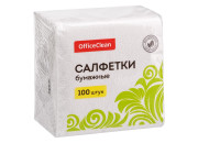 Салфетки бумажные OfficeClean, 1 слойн., 24*24см, белые, 100шт. 234358