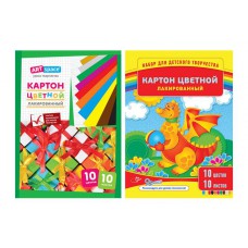 Картон цветной  А4 10л 10цв лакированный  ArtSpace, Нкл10-10_6103 Спейс