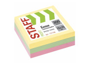 Блок клей. 75*75, 300л., 3 цвета STAFF 127146