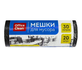 Мешки для мусора  30л OfficeClean ПНД, 48*58см, 8мкм, 20шт, черные, в рулоне 243961/А