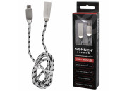 Кабель USB 2.0-micro USB, 1м, SONNEN Premium, медь, передача данных и быстрая зарядка, 513125