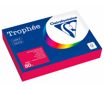 Бумага цветная CLAIREFONTAINE, А4, 80 г/м2, 500 л. интенсив, красный, Франция, 1782C