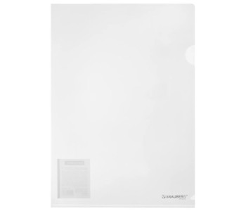 Папка-уголок А4 180мкм, прозрачная жесткая   BRAUBERG UNIVERSAL 273054
